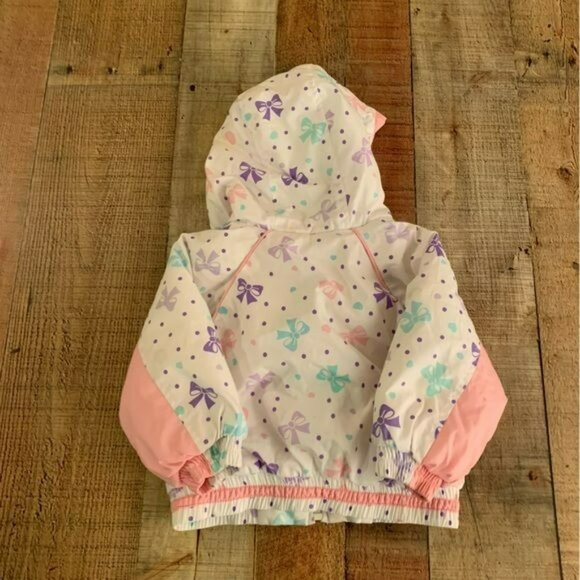 Alpine way baby girls vintage coat in pink and white with bows -12M - Picture 4 of 7